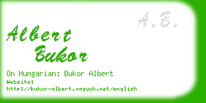 albert bukor business card